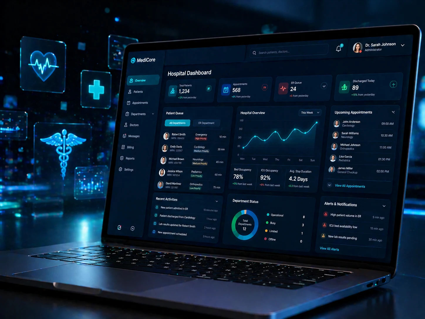Smart Clinic Manager SaaS Dashboard